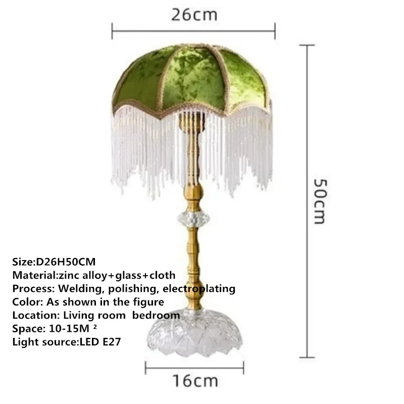 Saman Französisch Tisch lampe American Retro Wohnzimmer Schlafzimmer Villa europäische pastorale kreative Quasten Schreibtisch Licht