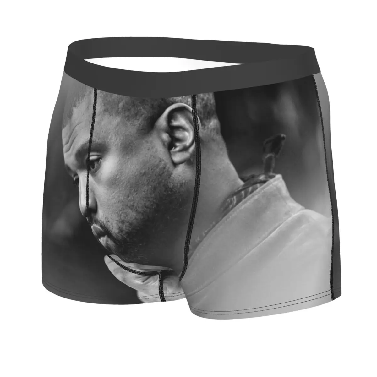 Custom Male Fashion Popular Singer Kanye West Men's Underwear Boxer Briefs Stretch Shorts Panties Underpants