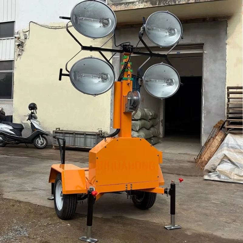 Diesel Lighting Tower Lifting Mast Stabilizer Support Legs Wind Resistant Road Emergency Rescue Diesel Light Tower Equipment
