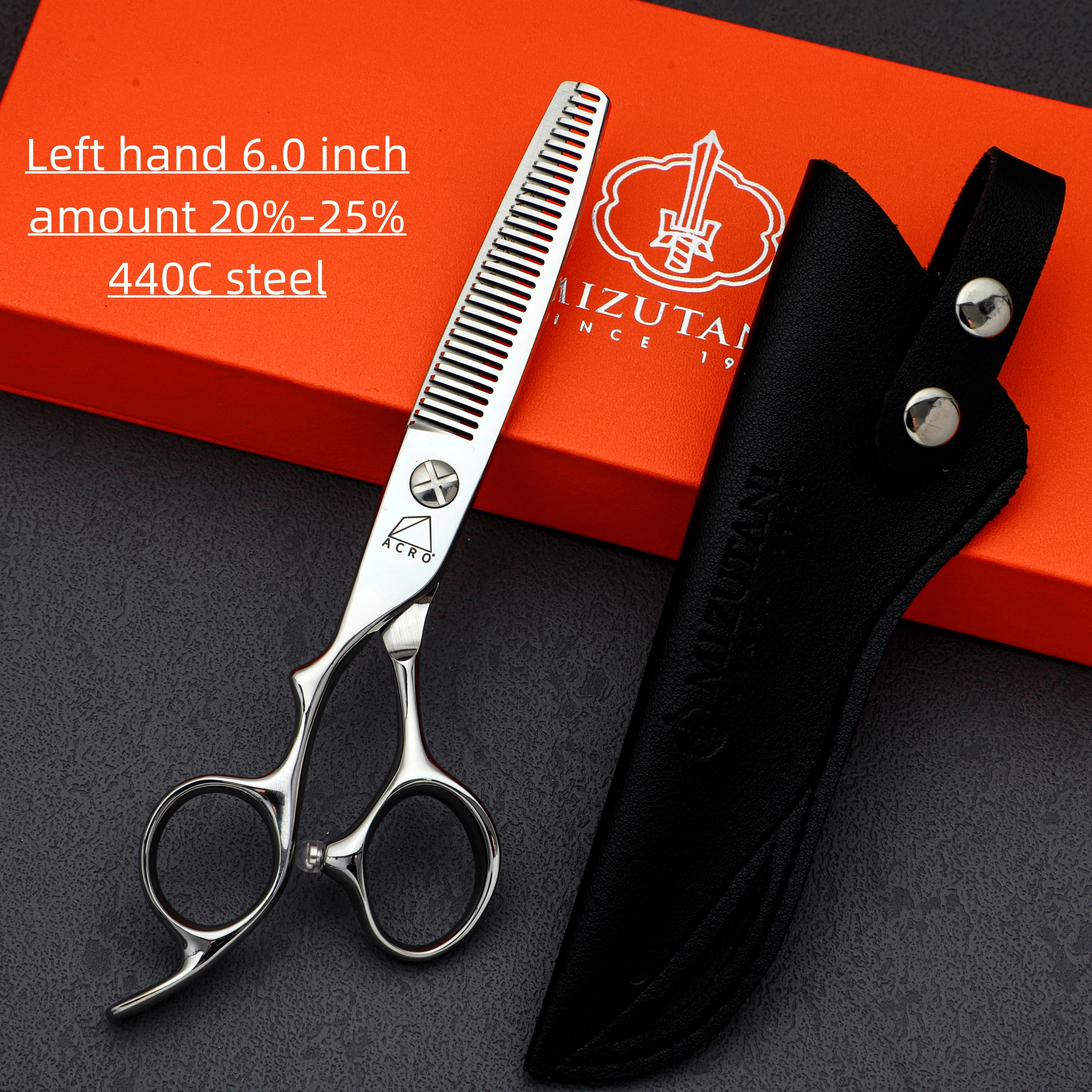 

MIZUTANI Left hand sissors professional thinning shears 6.0 inch 440c steel scissors barbershop accesso hair cutting tools