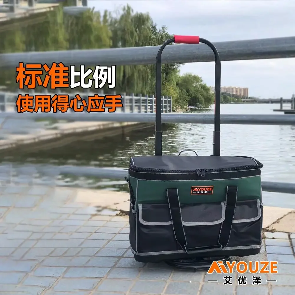 2025 Tie Rod Toolbox Extra Thick Oxford Cloth Toolkit Multi-functional Maintenance Electrician Cleaning Special Plastic Bottom B