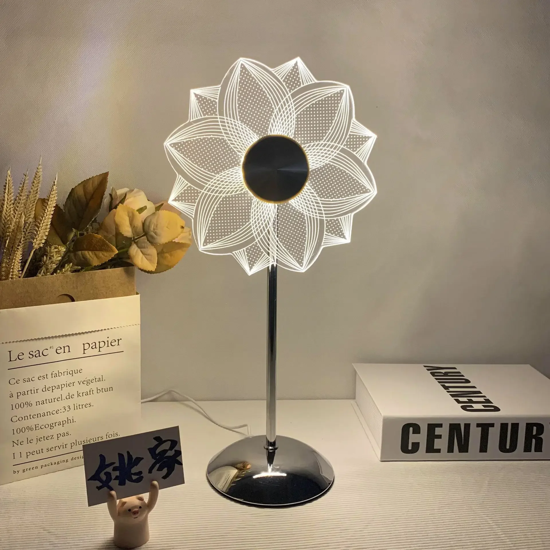 2022 New Ins Creative Decoration Lamp Flower Bed Lighting Decor Fixture Atmosphere Feeling Small Table Lights Living Desk Lamps