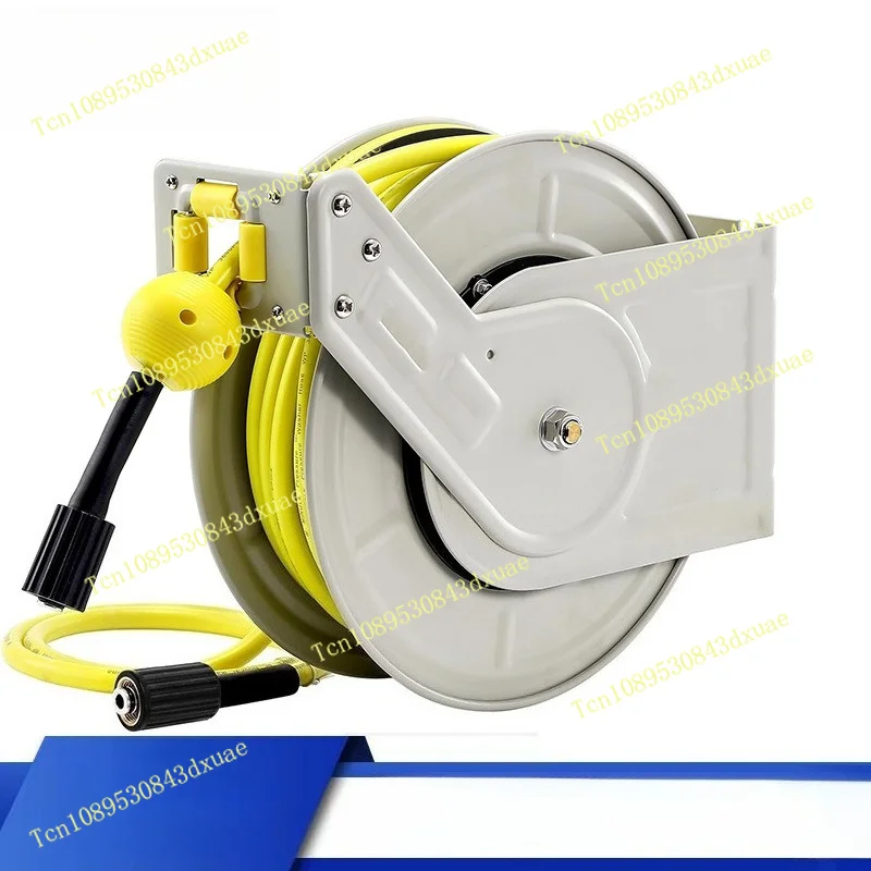 High Pressure Car Washer Hose Storage Rack Heavy Duty Hose Reel Auto-Retractable Pressure Washer Reel