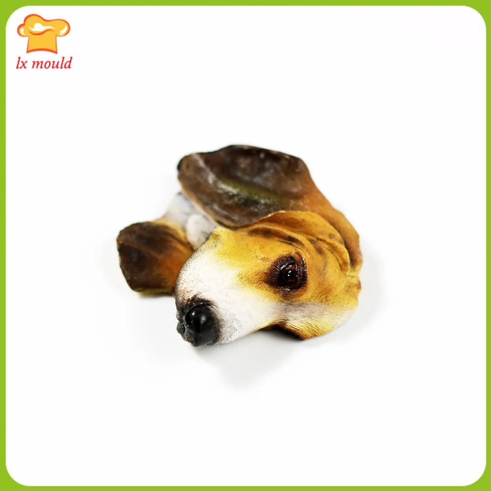 Foxhound Head Breed Silicone Mould Dog Head Doggy Theme Fondant Cake Decorating Sugarcraft DIY Clay Resin Mold