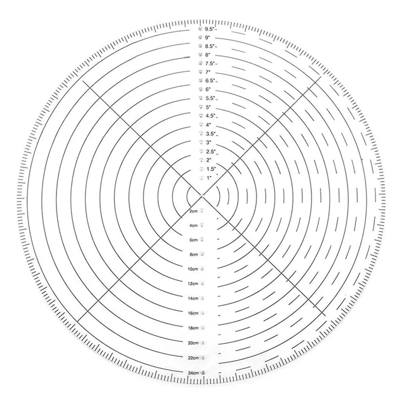 Round Center Finder Compass 10 Inch Clear Acrylic Circle Center Finder Tool For Woodworking Drawing Circles