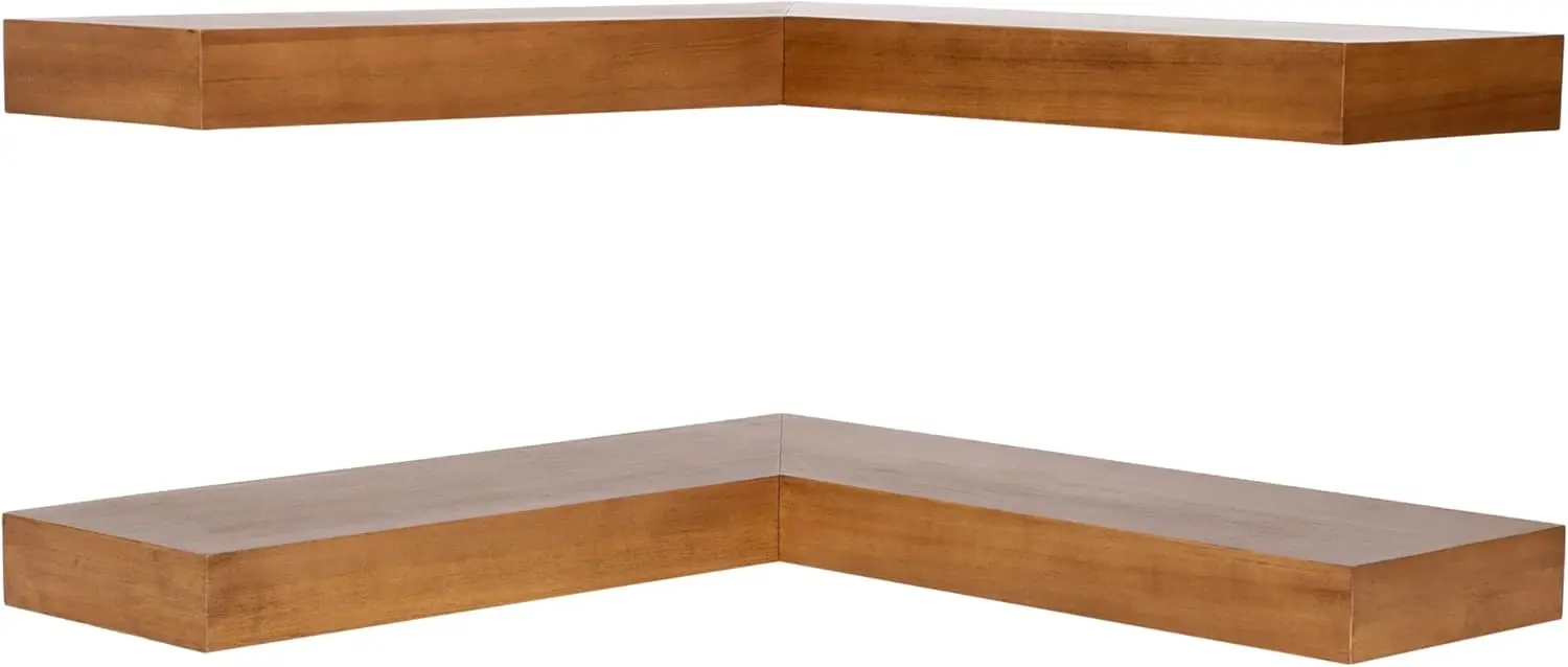 

Современный набор угловых полок из дерева, рустик-коричневый, геометрической формы, для декора гостиной или хранения в прихожей