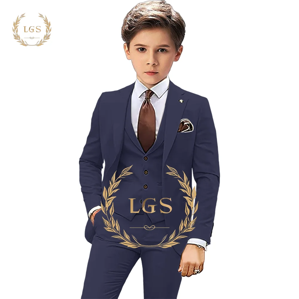 Boys suit set - (suit, vest, pants) 3-piece set suitable for weddings, parties and celebrations, daily wear traje chaqueta niño