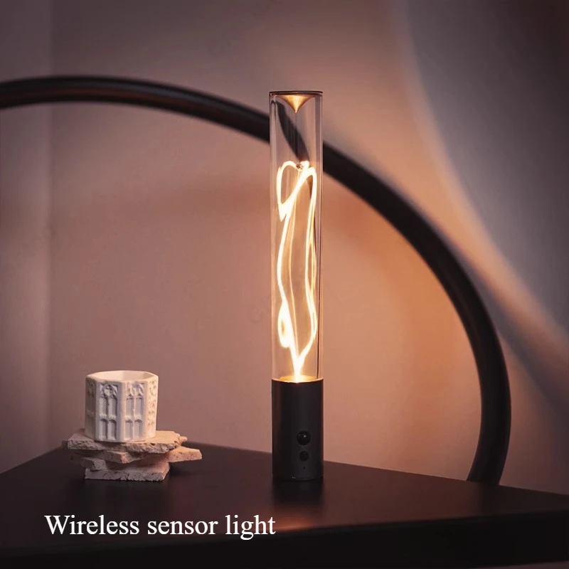 Creative New LED Wireless Human Body Infrared Sensing Light Control Atmosphere Night Light Bedroom Bedside Lamp