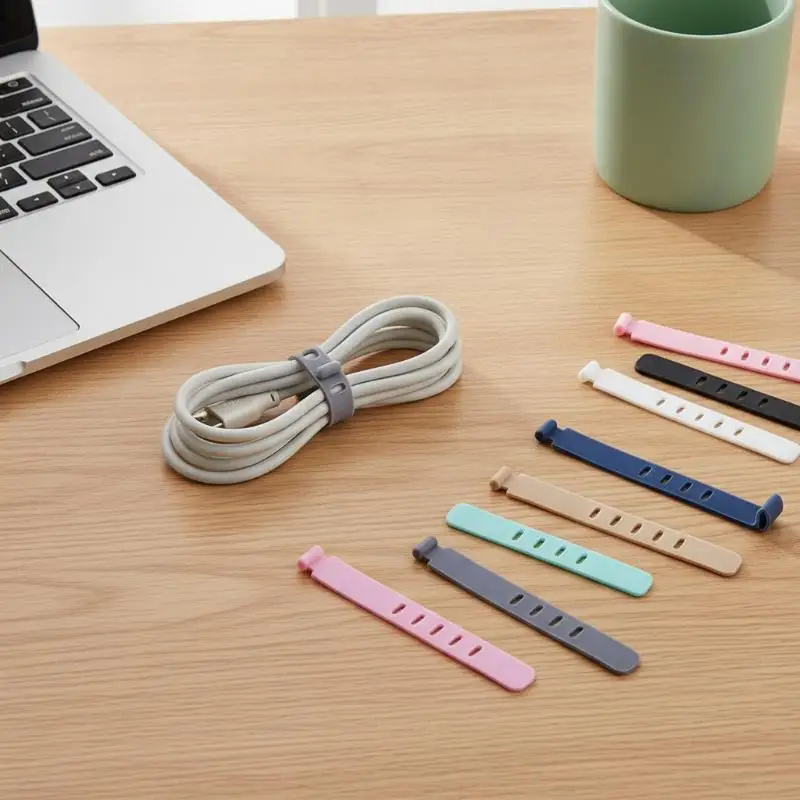 20Pcs Silicone Cable Organizer Straps Reusable Cord Management  for Charger Data Cable Mouse Earphone Desk Gadgets