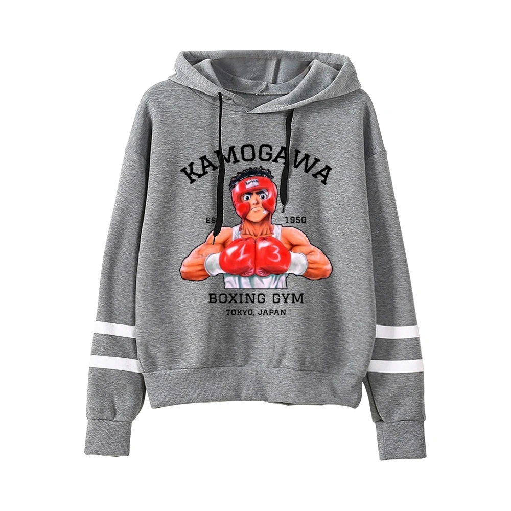 Anime Hajime No Ippo Kamogawa Boxing Gym Hoodie Unisex Taschen lose Ärmel Sweatshirts Harajuku Streetwear Frauen Männer Kleidung