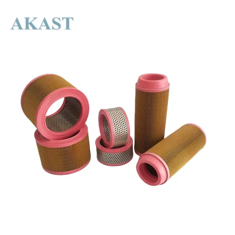 Chigo red five-ring screw air compressor series PU air filter/two-end pass rubber air filter imported filter paper