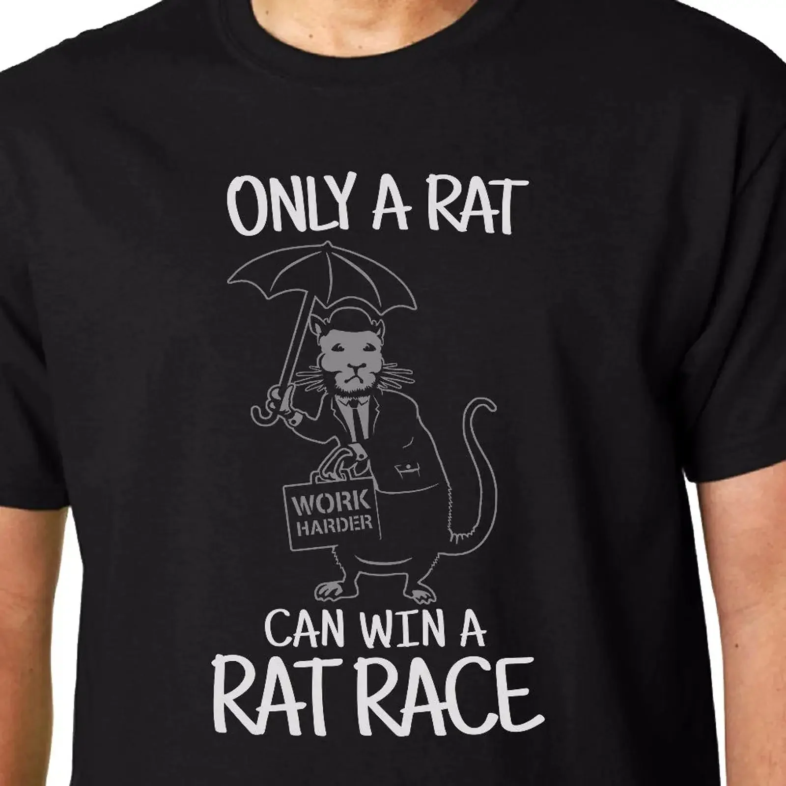 T Shirt Only A Rat Can Win Race BANKSY GEEK LUSTIGES ZITAT GRAFFITI TOMLIN vintage Washed fashion Stylish Breathable homme