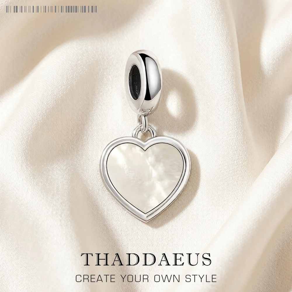 Shell Heart Pendant Dangle Charm New Fine Jewelry 925 Sterling Silver Romantic Love Gift For Women