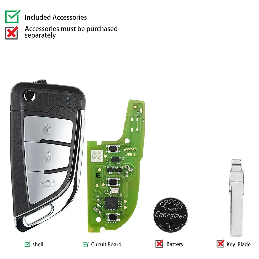 1 Stück XHORSE XE Serie Fernbedienungsschlüssel mit Super-Chip XEKF20EN XEKF21EN XELEX0EN XEDS01EN XEMQB1EN XEB510EN Autoschlüssel für VVDI Key Tool – Detail 8