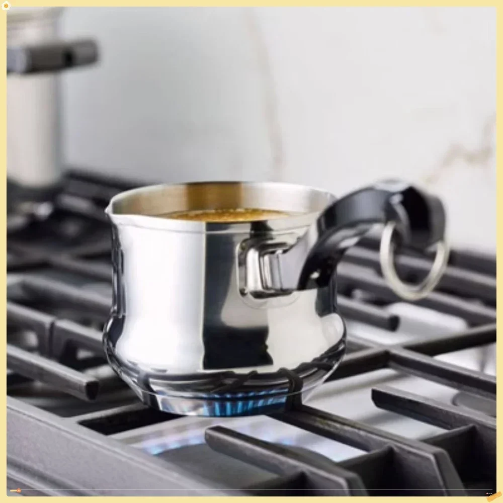 Aquecedor de manteiga de aço inoxidável 0,625QT, pote de derretimento antiaderente para controle preciso de temperatura, cozimento e fabricação de molho