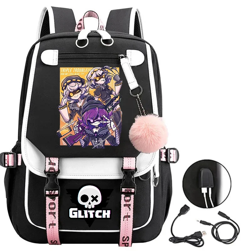 حقائب ظهر على الطراز الكوري للقتل بدون طيار للمراهقين والبنات حقيبة مدرسية عصرية برسوم كارتونية أنيمي ذات سعة عالية حقيبة ظهر بمنفذ USB للطلاب