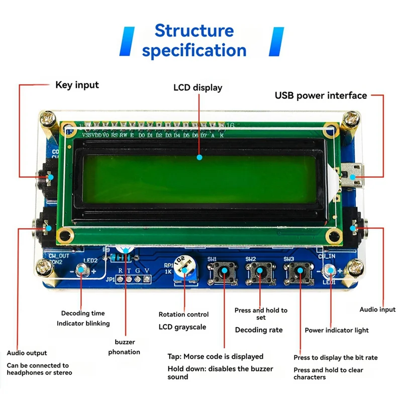 ELECT-CW Morse Code Decoder Bu - Election Electronics & Gadgets Store Woocommerce Theme recensie en prijs