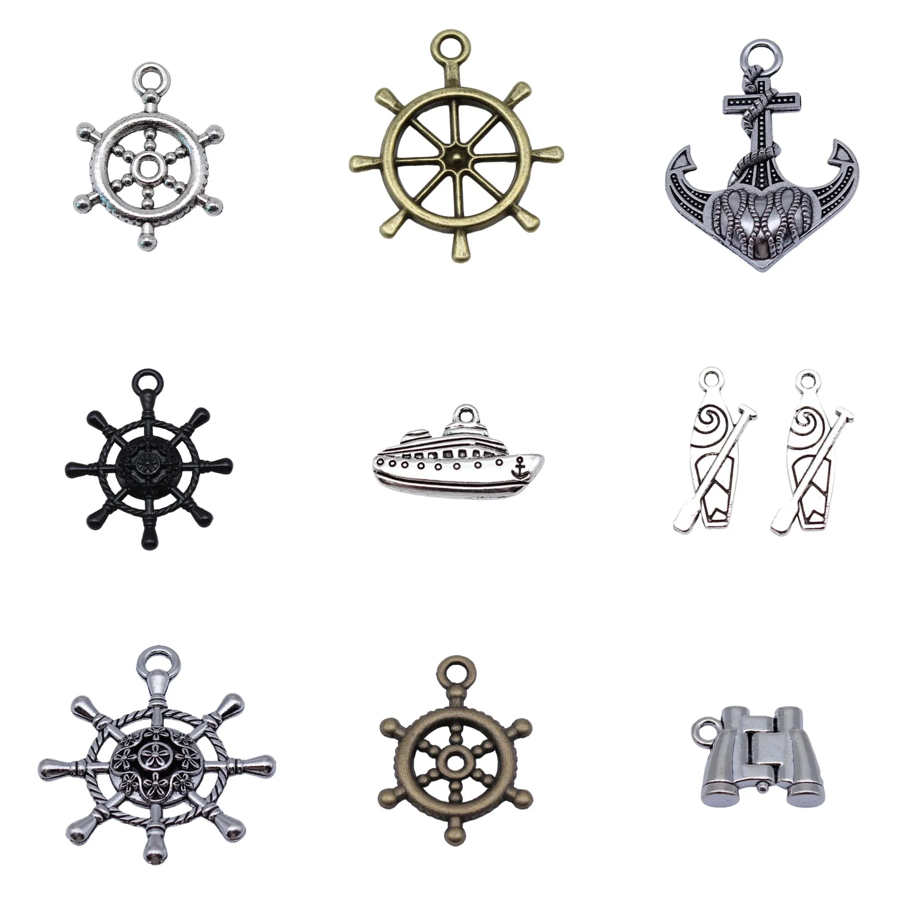 Antique Silver Color Ship Boat Marine Charms Pendant Ocean Lover Charm For Necklace Bracelet Earring DIY Jewelry Findings
