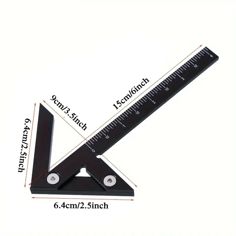 Woodworking Square Center Finder 45/90 Degree Right Angle Line Gauge Aluminum Center Scribe Carpenter Ruler Wood Measuring Tool