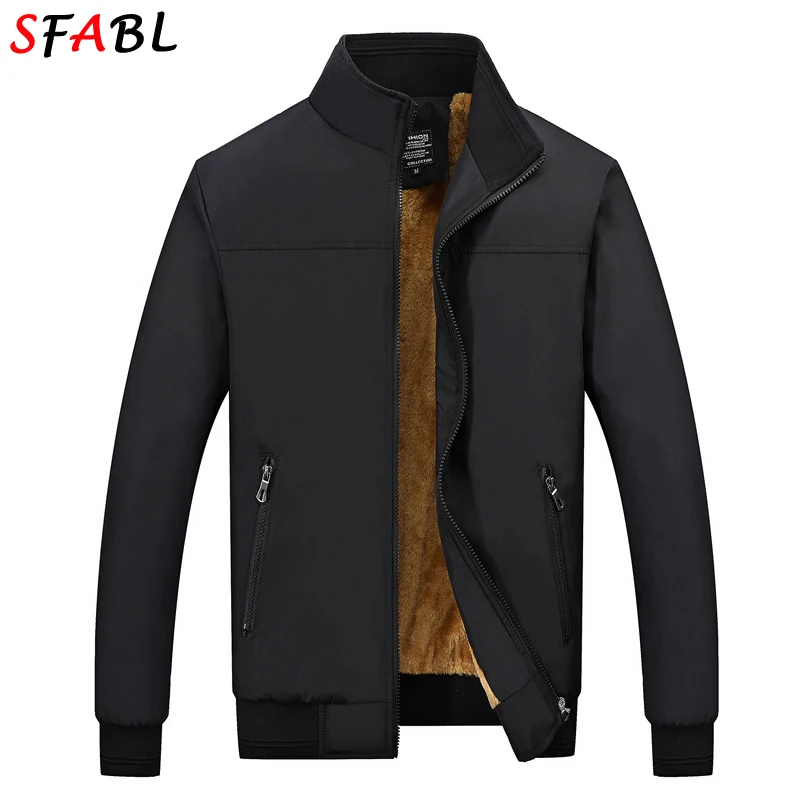 

Новая теплая флисовая мужская зимняя куртка, роскошные деловые повседневные термомужские зимние пальто, куртки для мужчин, ветровка, парка, черные