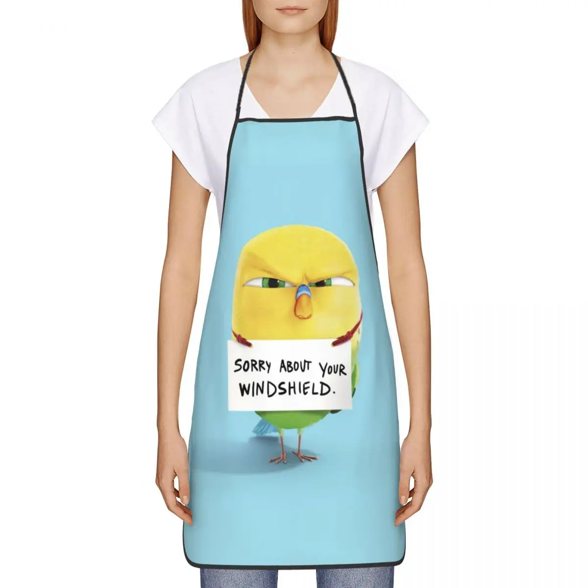 Custom Bib Funny Budgerigar Parrot Apron for Men Women Unisex Adult Chef Cooking Kitchen Cartoon Animated Tablier Cuisine Baking