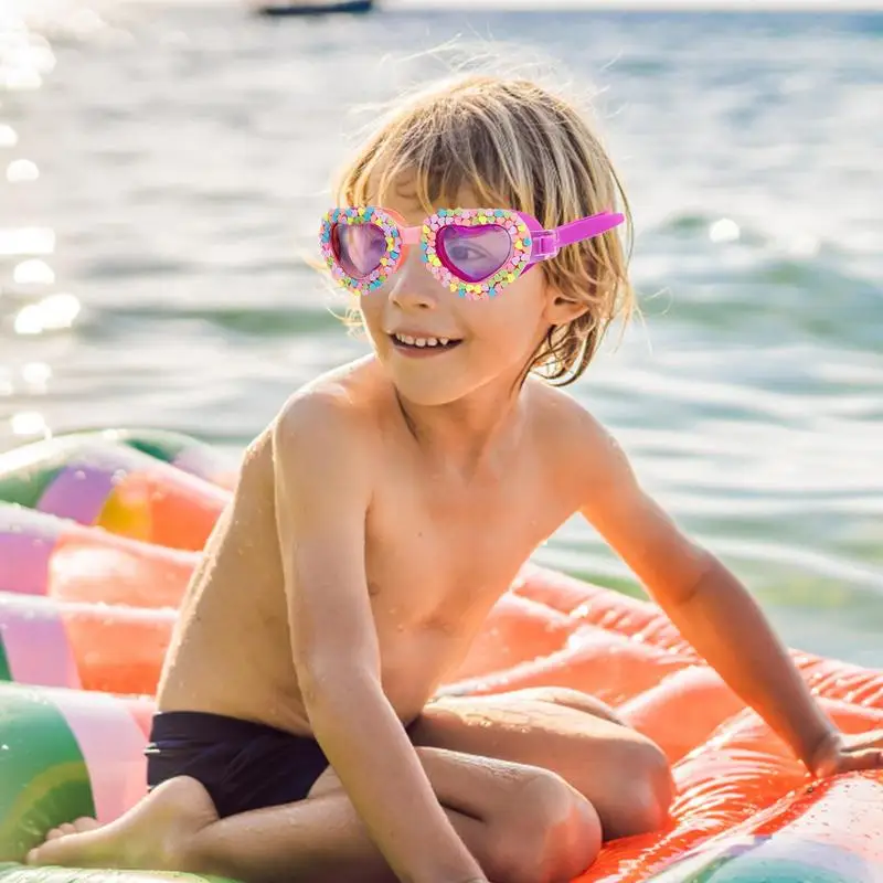 Lunettes de natation imperméables en forme de cœur de dessin animé pour enfants, lunettes d'entraînement de natation pour enfants, cadeaux pour enfants, nouveau