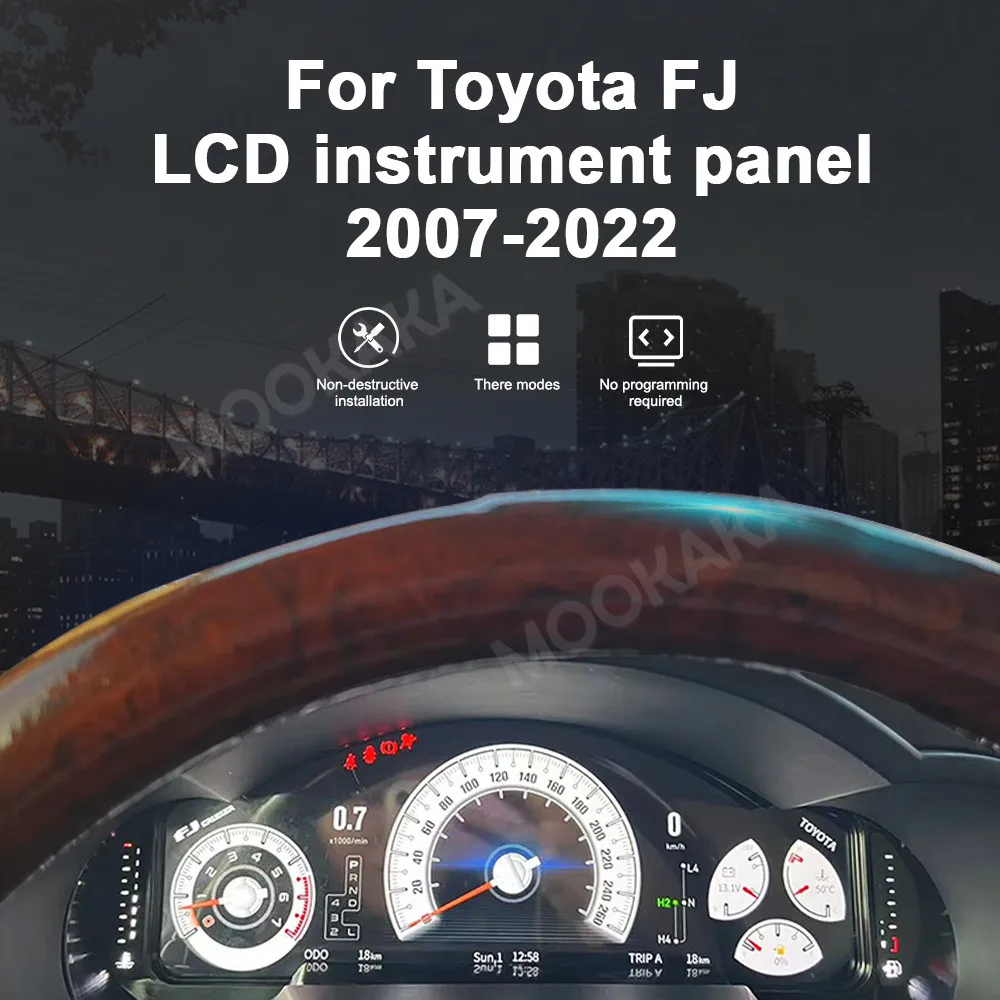 For Toyota FJ 2007-2022 Car LCD Dashboard Digital Cluster Virtual Cockpit Instrument Speedometer Multifunctional