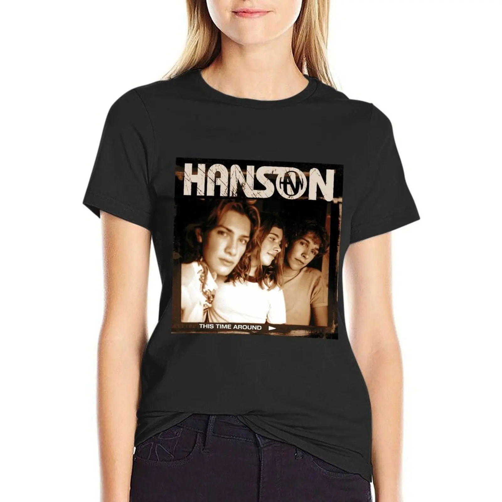 Hanson this time around T-Shirt vintage clothes lady clothes workout shirts for Women loose fit