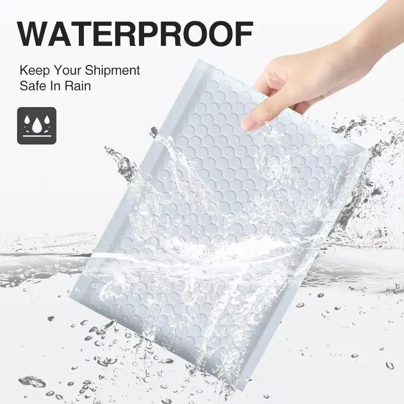 10 Pcs White Self-Sealing Bubble Envelopes Bag Waterproof Mailers Shipping Envelope Pouch Packaging Bags Storage Organizer