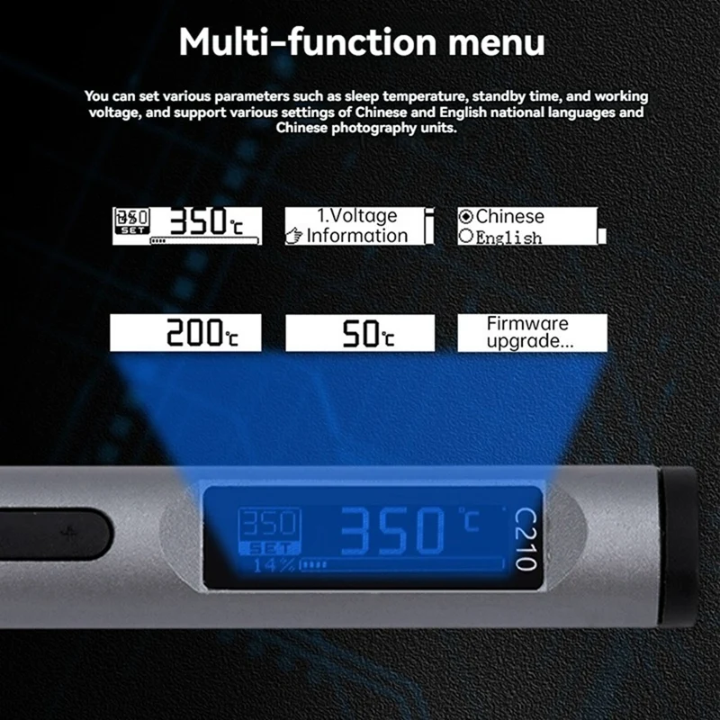 ABJI-DC9-20V Паяльник с регулируемой температурой 100-450 ℃   Сварочная паяльная станция PD 100 Вт Портативный инструмент для ремонта