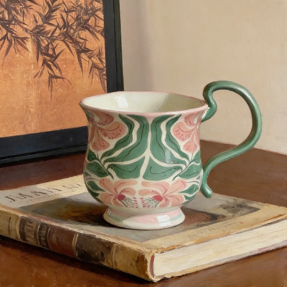 Creative and Elegant Ceramic Flower-shaped Mug, with High Design Quality Retro French Style,coffee Drinking Water Consumption
