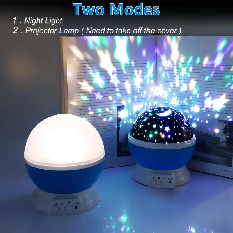 USB Battery Operated LED Starry Sky Projector Night Light Colorful Romantic Bedroom Living Room Decor Lamp