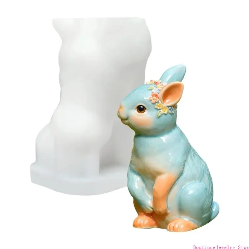 E1PE Handmade Ornament Molds Rabbit Crafting Supplies Suitable for Resin Art