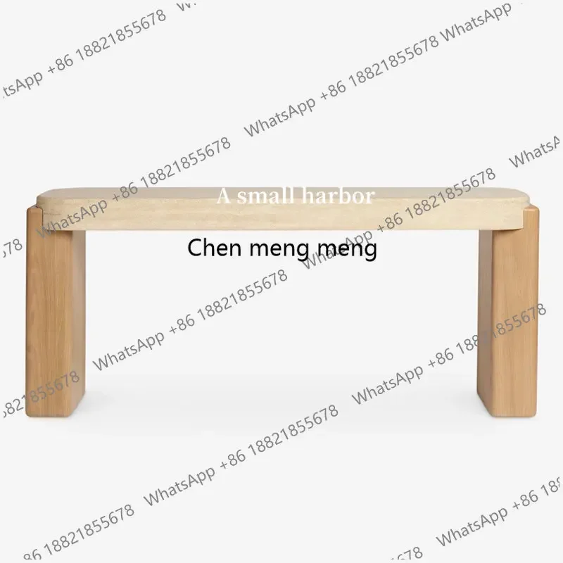 M45 Nordic minimalist light luxury solid wood marble entrance table designer living room end view table