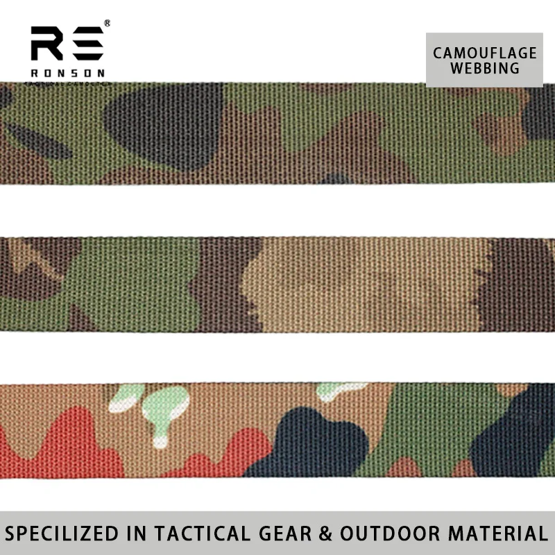 25mm TAZ83 SWISS Alpenflage Camouflage Printed Webbing Tape Durable Polyester Material for Tactical Bags and Backpacks in Stock