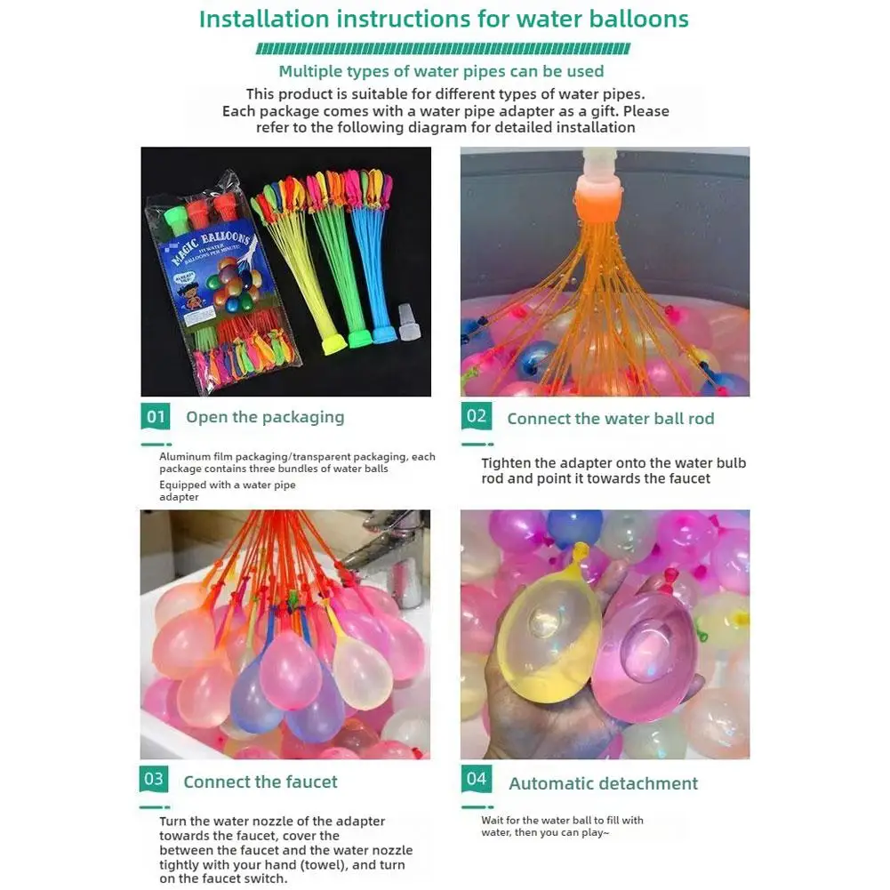 Plastic Waterballon Pomp Outdoor Speelgoed Ballonnen Automatische knopen Water Filler Kit Draagbare Outdoor Fun Zand Zwembad Waterspeelgoed