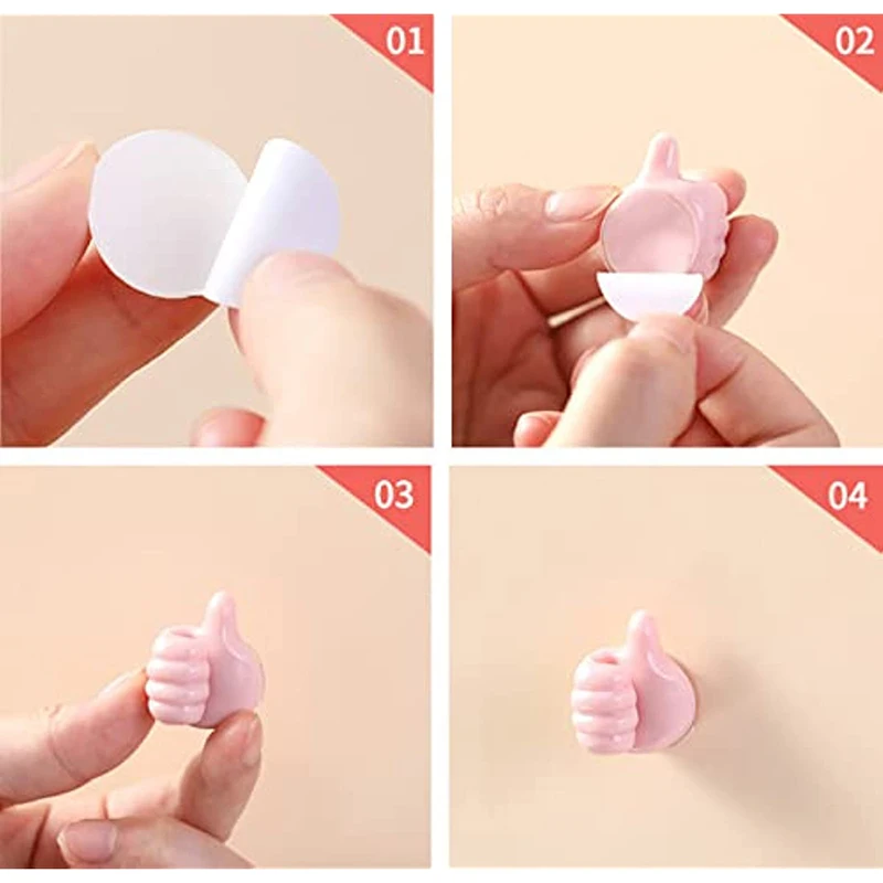 Silicone Thumb Wall Hook Self Adhesive Thumb Cable Organizer Clips Wall Hooks for Hanging Data Cable Earphone Belt Key Storage