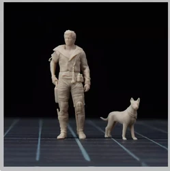 Resin 1/64 1/43 Man Dog Diorama Scene Props Miniature Figures Model Garage Kits Model KitsFor Cars Vehicles Toys MicroPhotograph