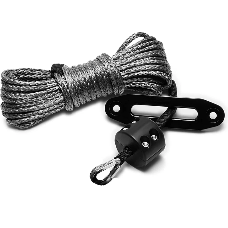 

Winch Rope Kit, 1/4" x 50ft 10000LBS Winch Rope Line Cable with Protective Sleeve+Winch Fairlead+ Stopper+Hook for ATV UTV SUV