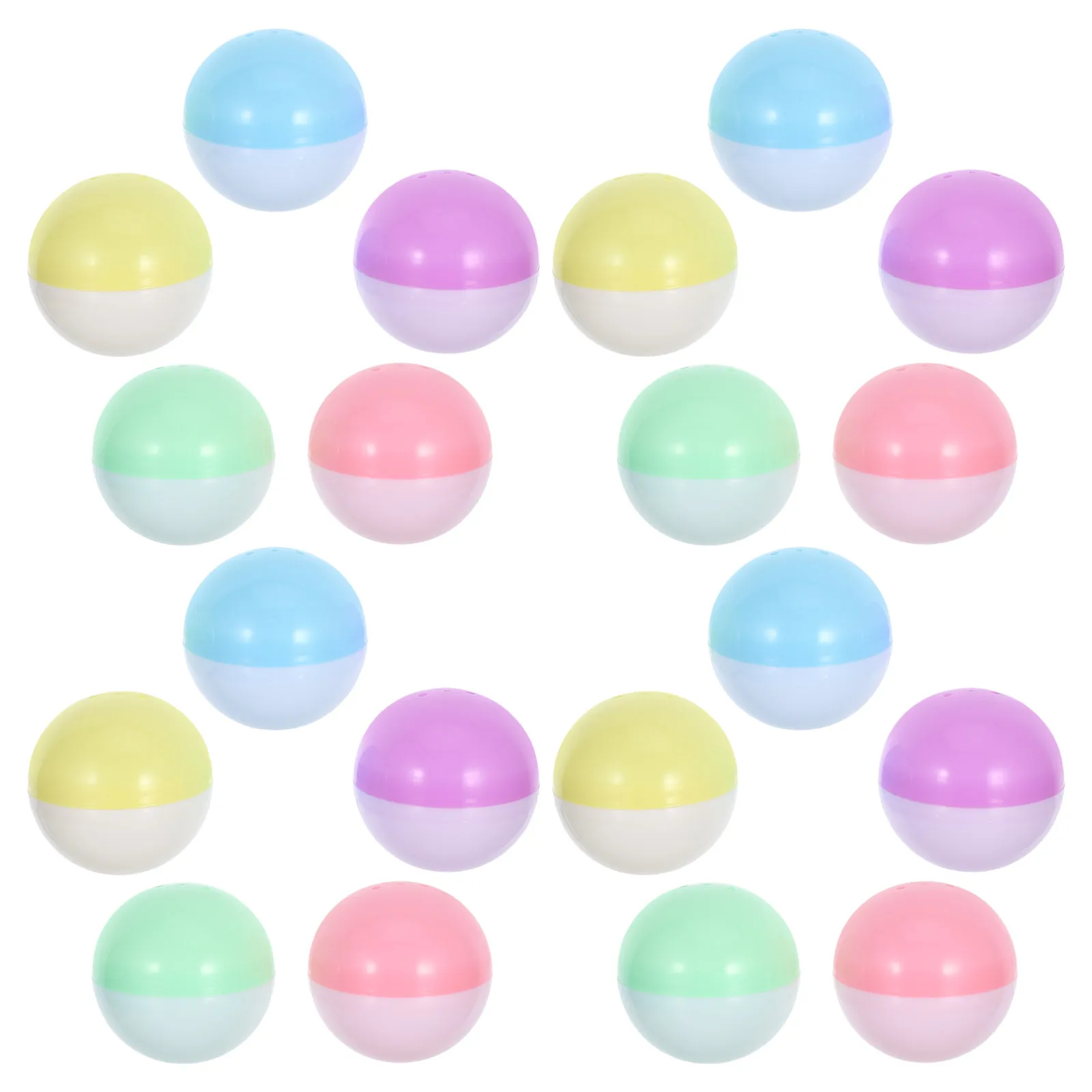 

20pcs Twist Egg Shells Half White Macaron Color Fillable DIY Round Containers Gumball Vending Party Decorations Birthday Prizes