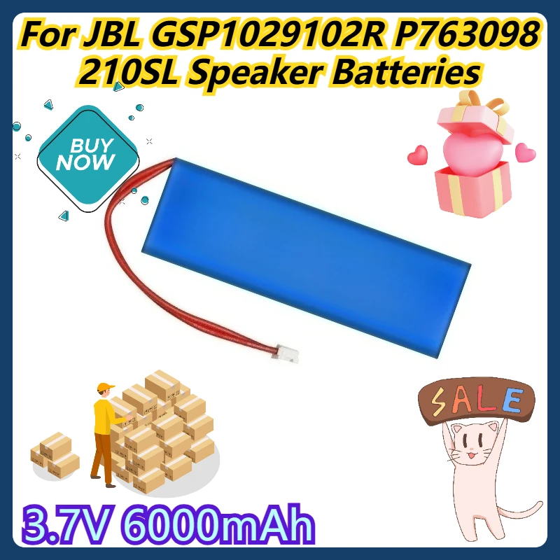 

3.7V 6000mAh For JBL GSP1029102R P763098 210SL Speaker Batteries