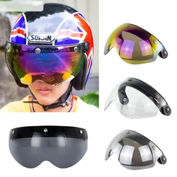 3-snap Bubble Shield Visor Open Face Helmet Sunglasses Visor with Colorful Helmet Lens Face Lens for Motorcycle Riding H9EE