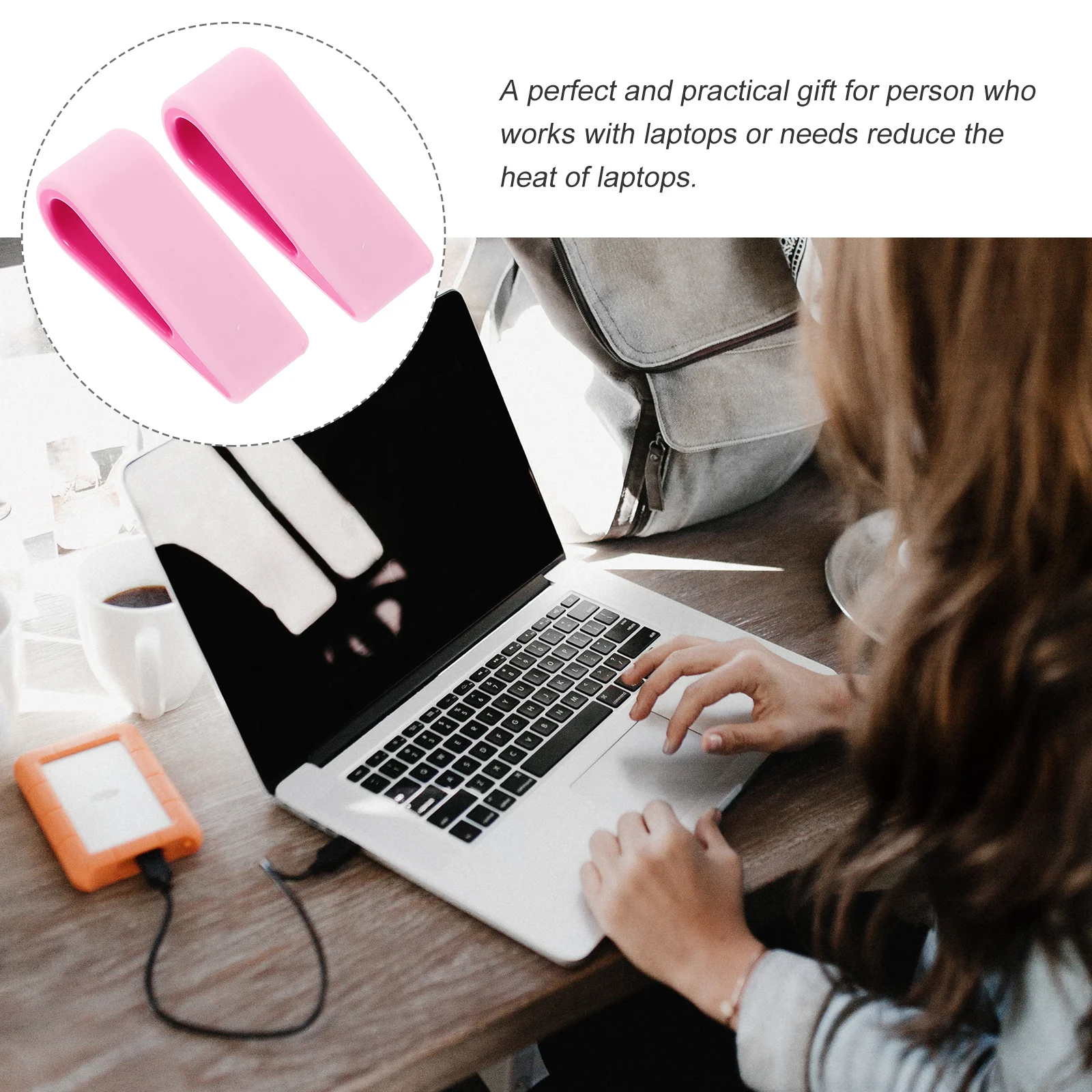 

2Pcs Laptop Stand Notebook Support Holder Mini Cooling Radiator Silicone Plastic Heightening Stand Laptop Ergonomic Typing Heat