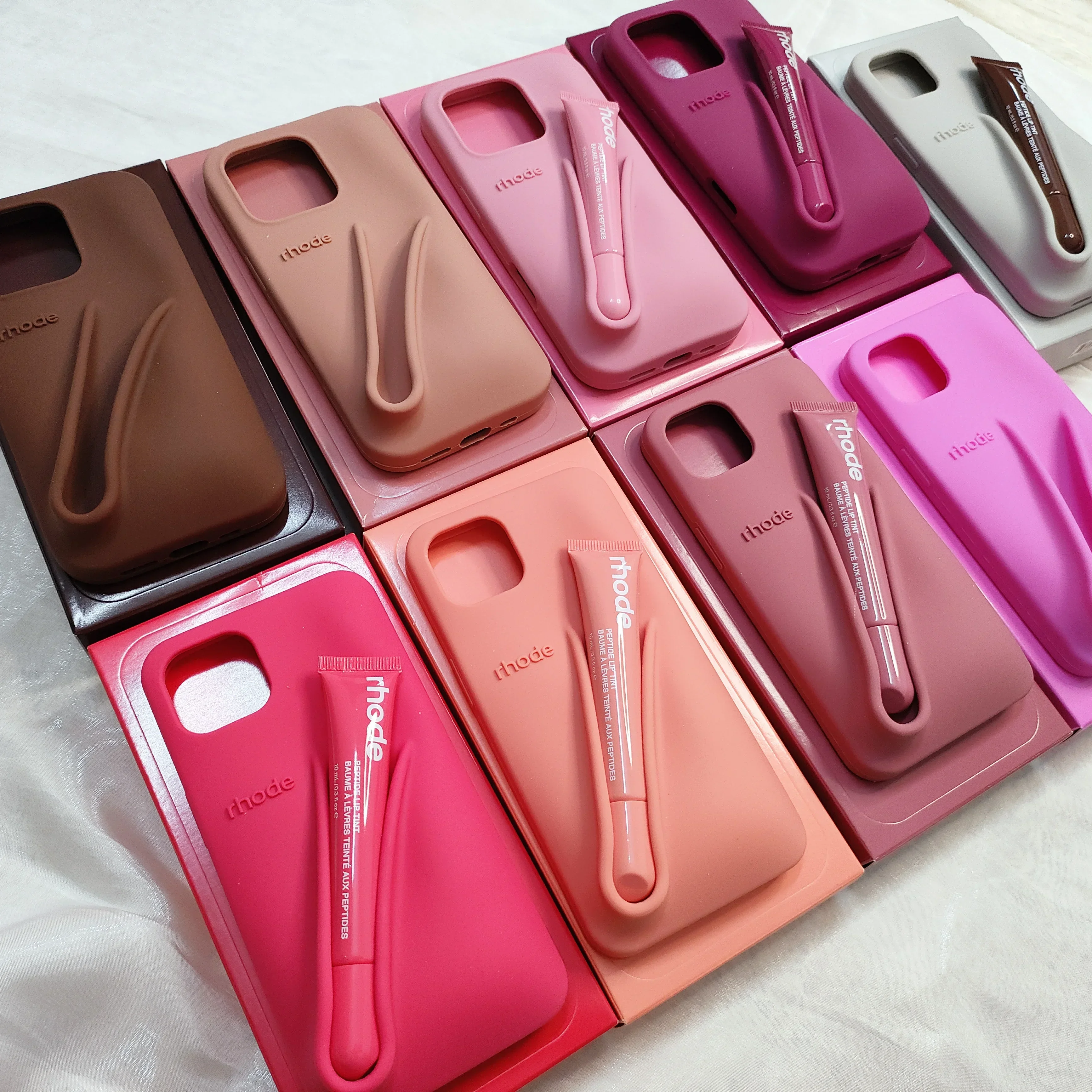 New Color with Box Autumn Limited Edition Lip Holder Soft Silicone Lipstick Phone Case for IPhone16 14 13 11 15 Pro Max Cover