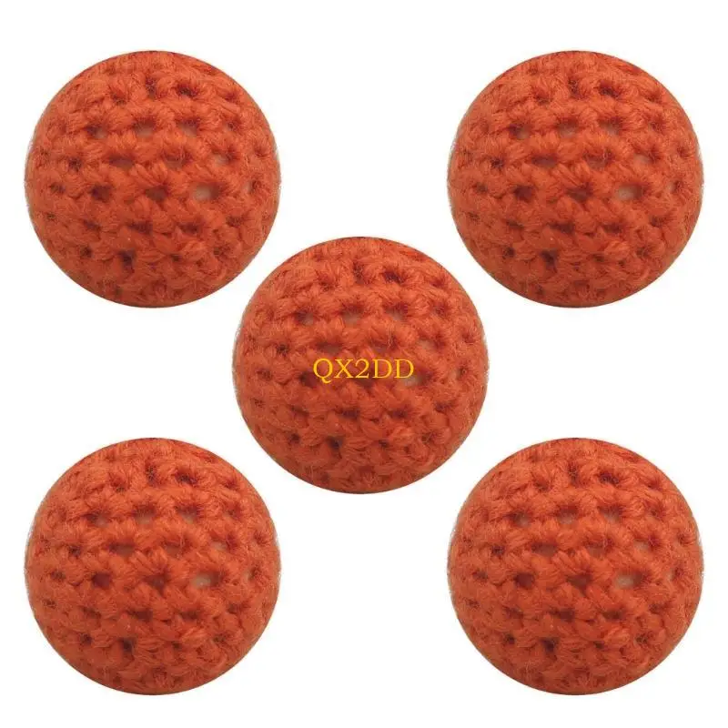 QX2D 5pcs حبات الكروشيه الملونة لمصلب مقطع المفتاح زخارف القلادة القلادة 16 مم حبات الحرف الحرف الملونة