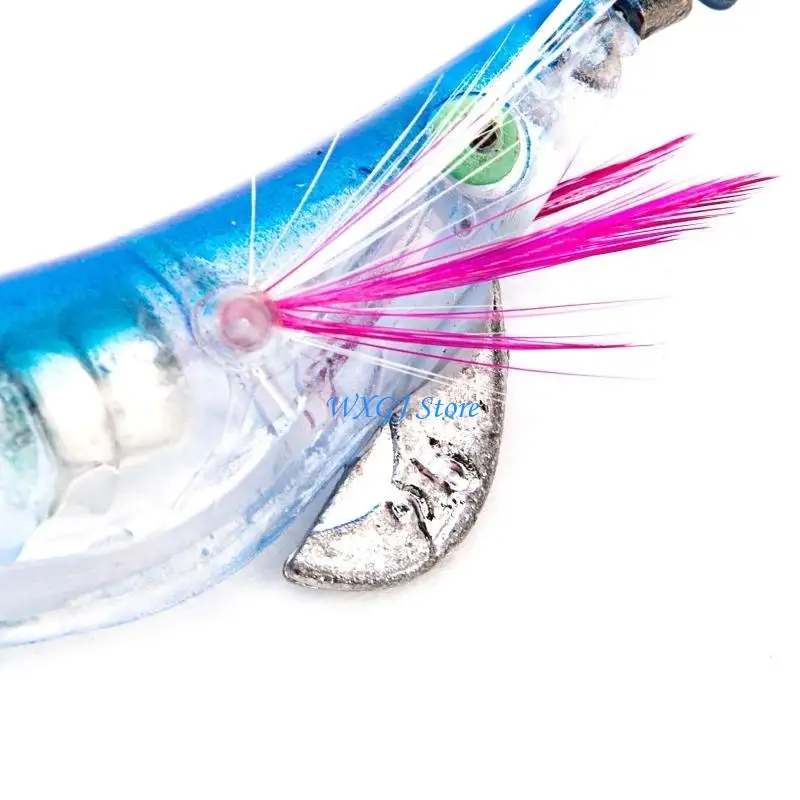 37JE LED Electronic Luminous Shrimp Squid Topwater Crankbaits Fish Tackle Night Fishing Squid Jigs Lure Bass Bait Wobbler