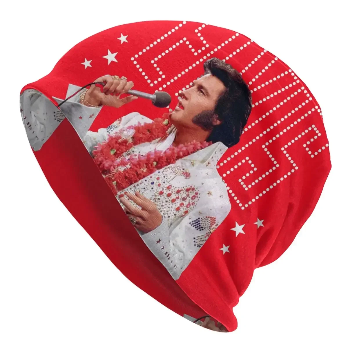 Custom Elvis and Rock King Bonnet Knitting Hat Warm Winter American Singer Actor Fashion Pullover Hat