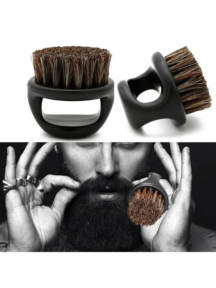 Brosse à poussière professionnelle pour coiffeur, antistatique, en poils de sanglier, peigne à barbe, brosses à cheveux de salon, brosses à raser, brosse à barbe pour homme