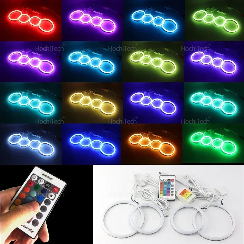 16-Color RGB Cotton LED Angel Eye Rings Daytime Light for BMW 3 Series E91 E90 LCI 2009-2012 Xenon headlights Accessories