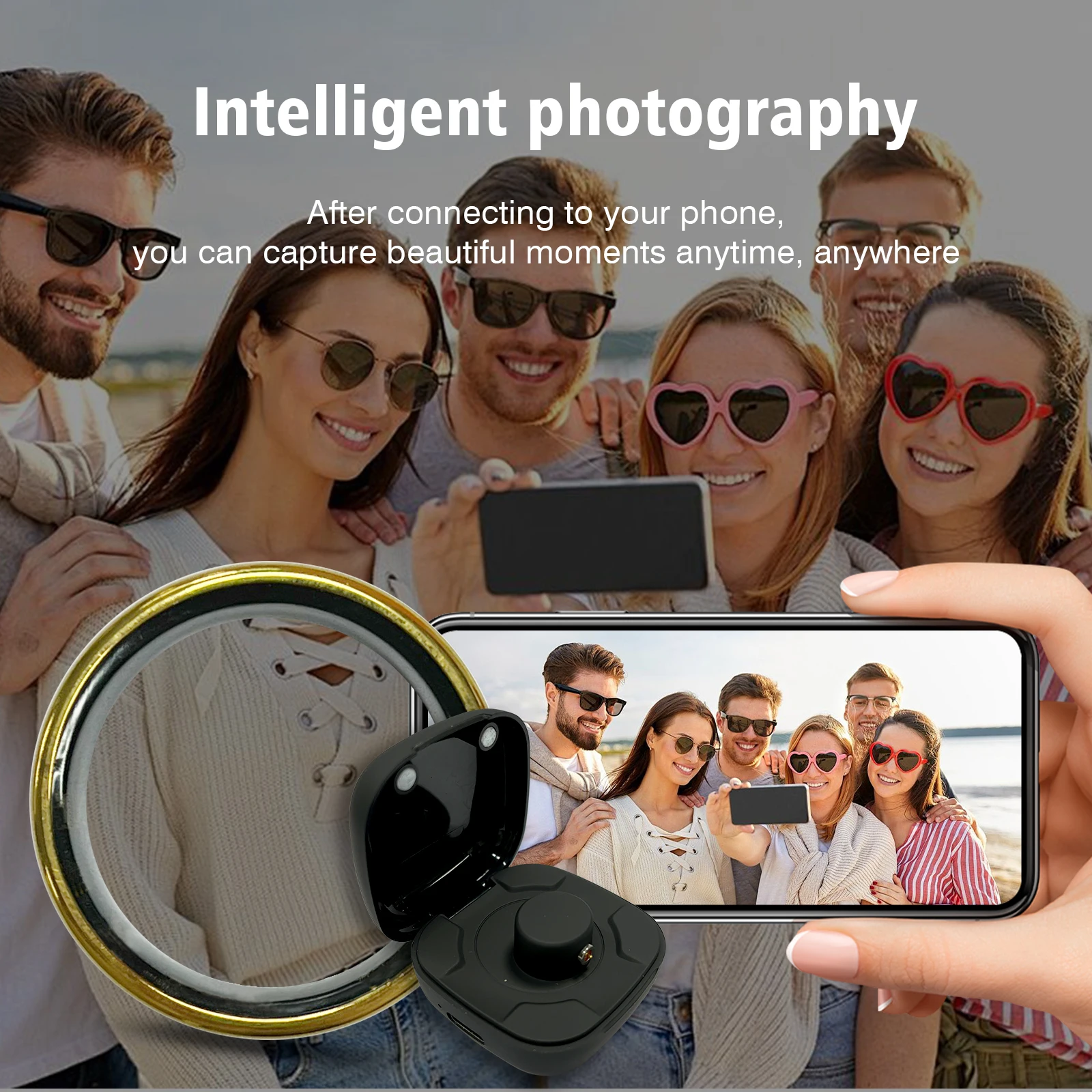 Smart Ring Multi-sports Modes Pedometer Fitness Tracker Health Monitoring IP68 Waterproof Grade Smart Ring